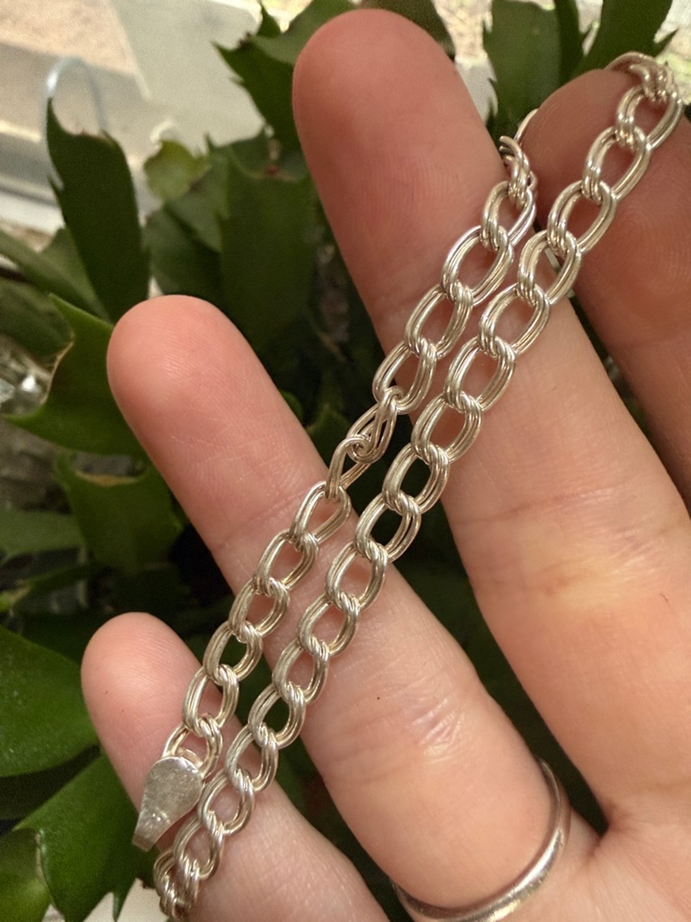 Sterling Silver 925 Classic Link Chain Bracelet 7.5 in